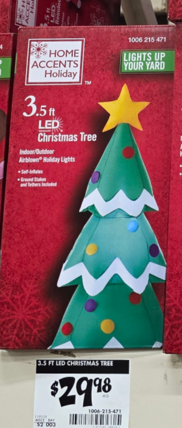 3.5 ft. H x 1.6 ft. W LED Airblown Holiday Lights Christmas Tree Inflatable