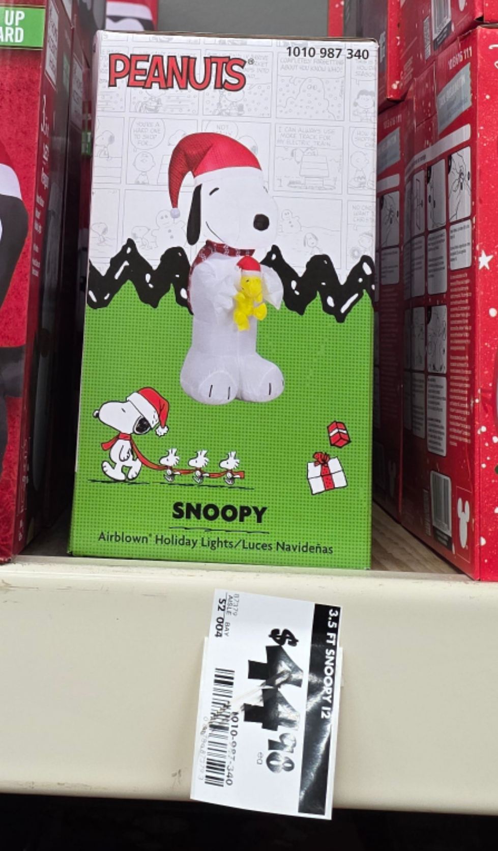 3.5 ft. H x 1.41 ft. W LED Airblown Holiday Lights Snoopy with Woodstock Christmas Inflatable