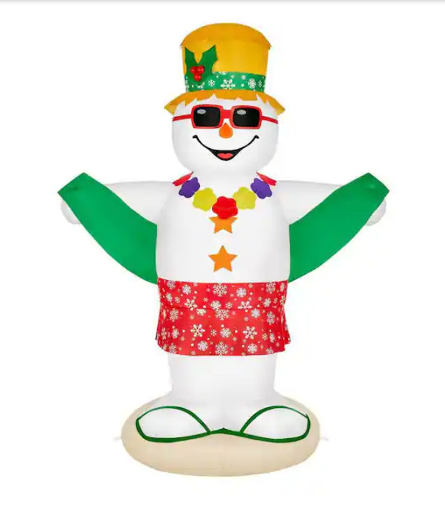 6 ft Animated LED Toweling Off Snowman