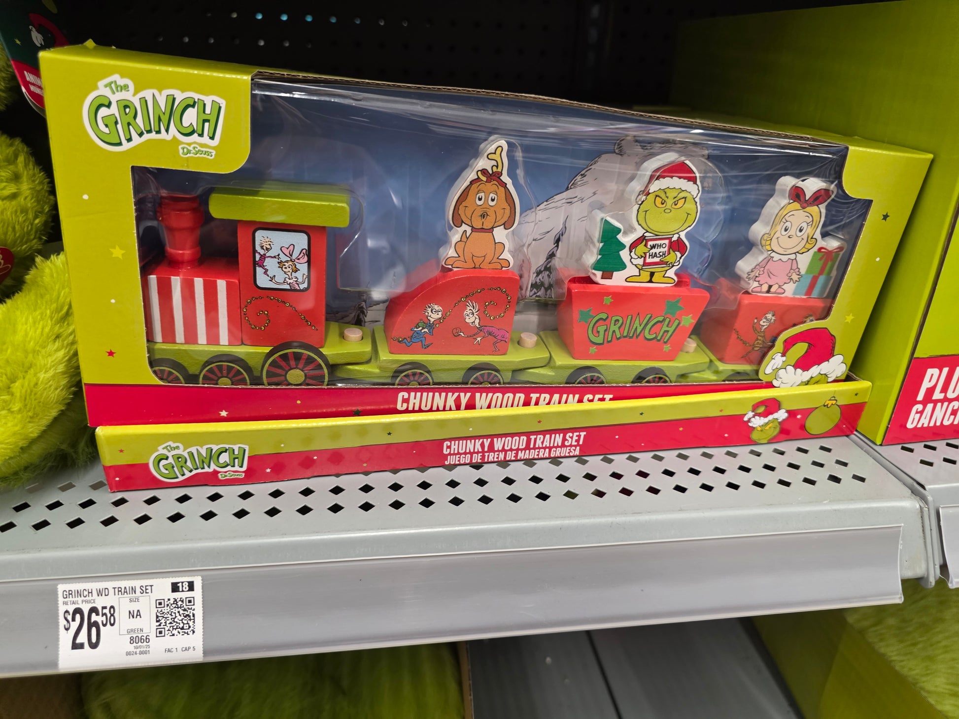 Grinch Wooden Train Set with Four Train