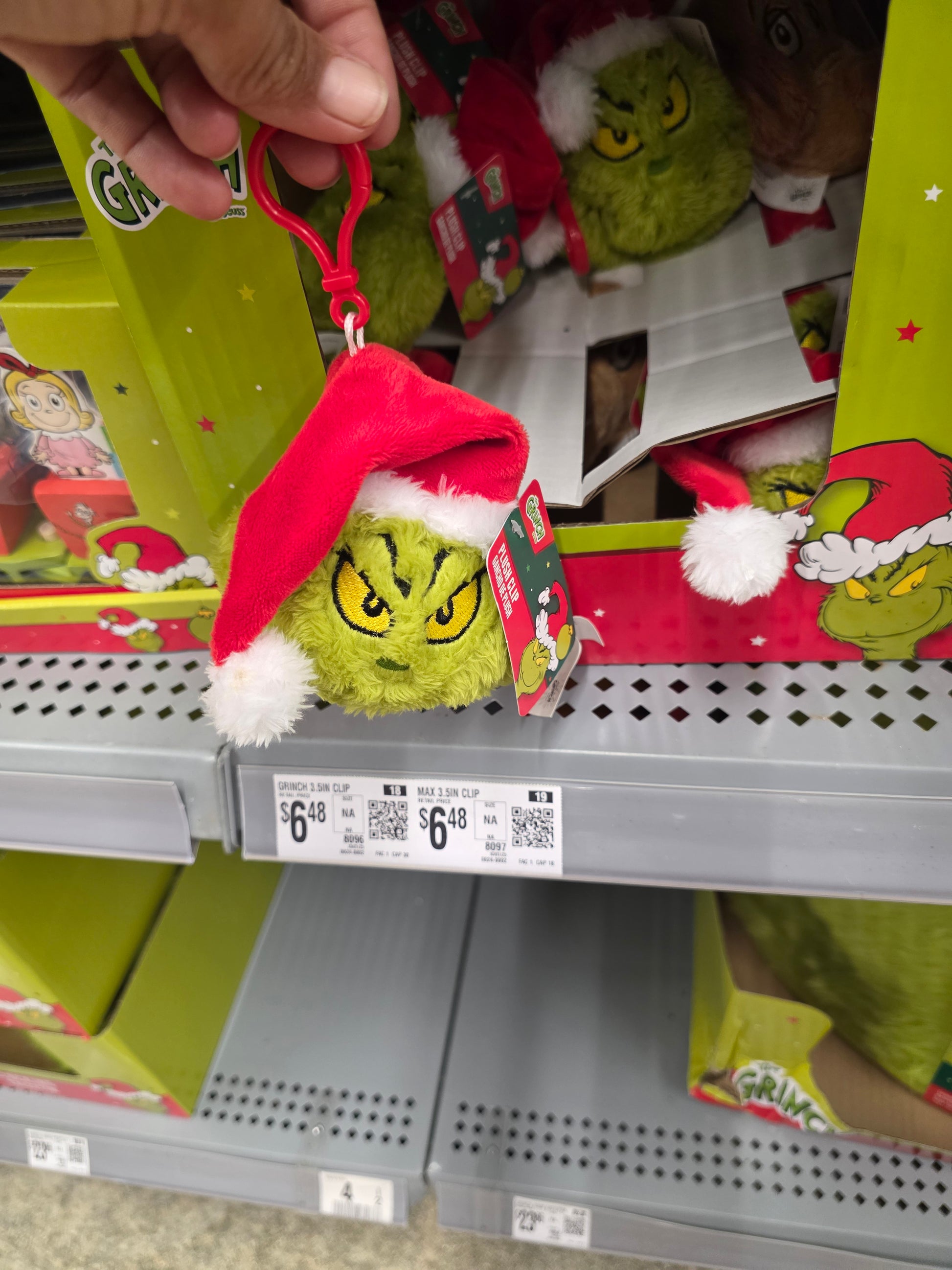 Dr Seuss' "The Grinch Who Stole Christmas", Grinch Plush Clip-on,