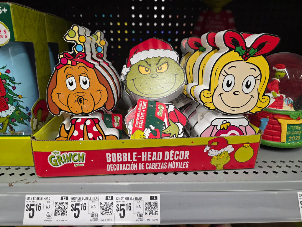 The Grinch Who Stole Christmas, Chunky Wood Bobblehead Table Top Décor, 6.5" Tall
