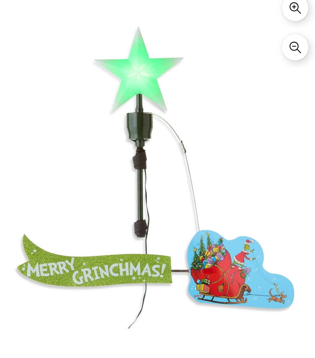 Grinch Sleigh Animated Christmas Tree Topper