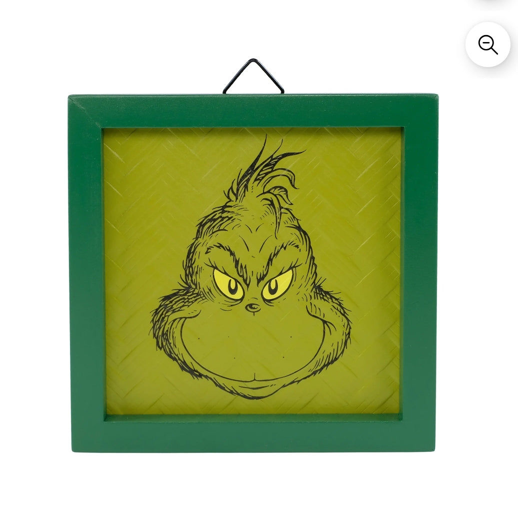 Dr. Seuss"" The Grinch 6.5-Inch Green MDF Frame with
Whimsical Grinch Face