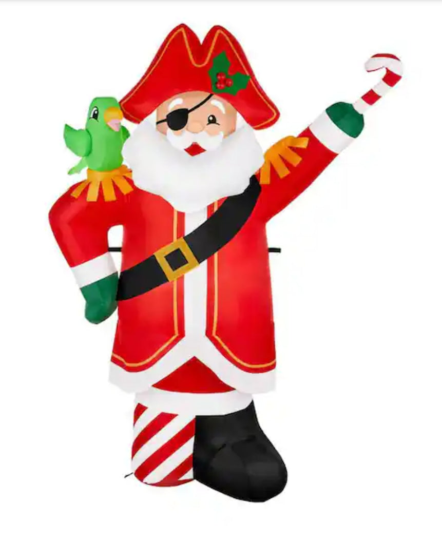 6 ft LED Pirate Santa