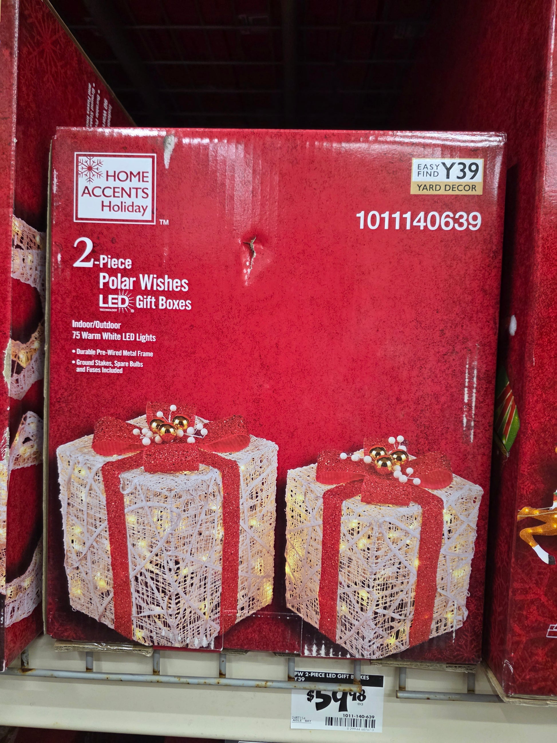 2-Piece Polar Wishes LED Gift Boxes Holiday Yard Decoration