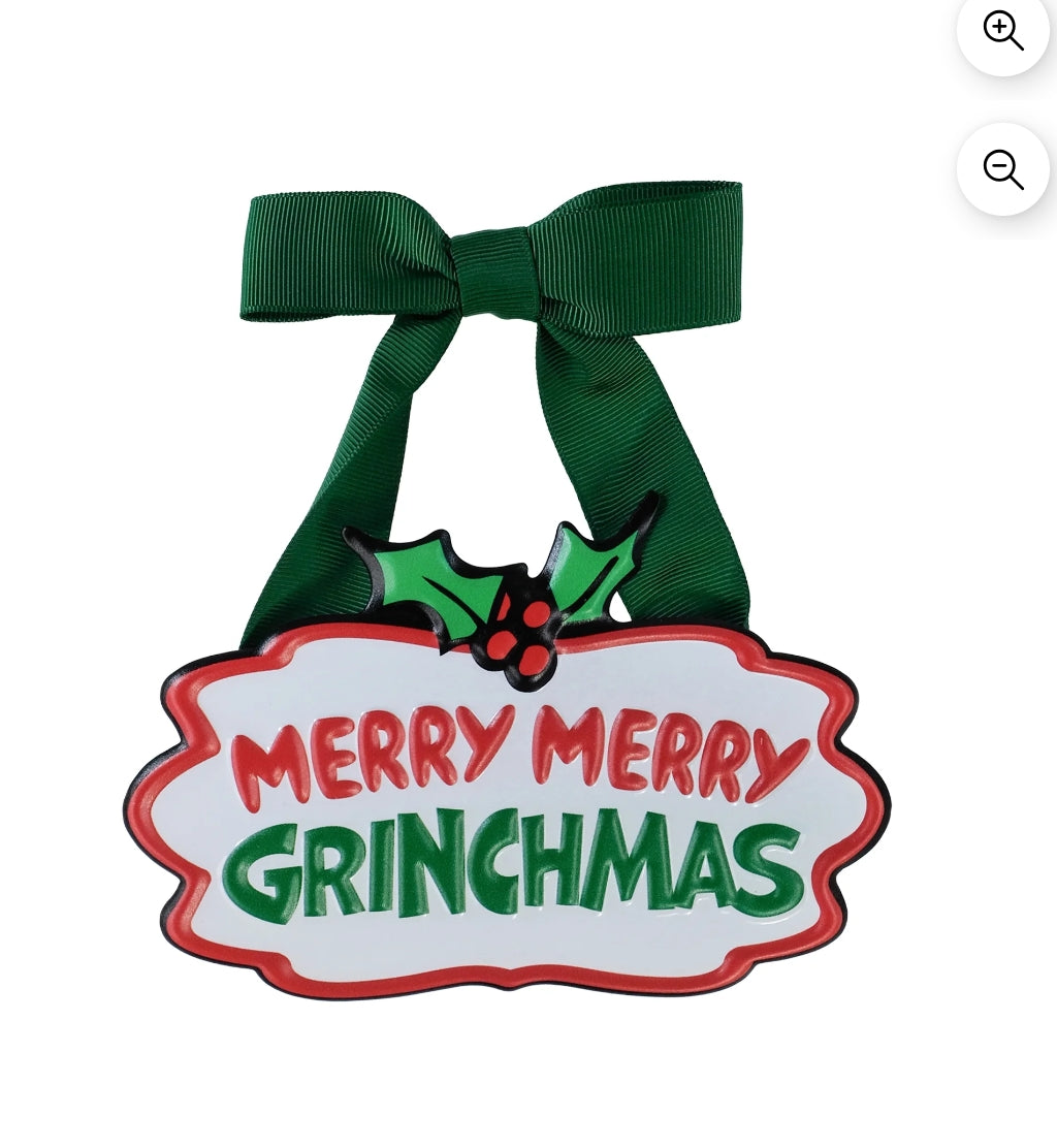 How the Grinch Stole Christmas Merry Grinchmas Metal Hanging Sign