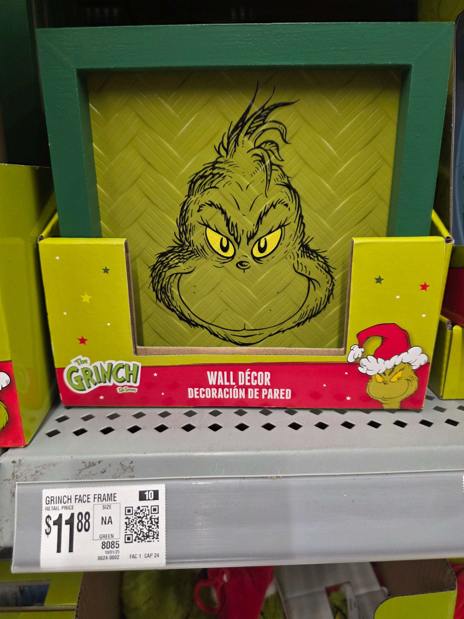 Dr. Seuss"" The Grinch 6.5-Inch Green MDF Frame with
Whimsical Grinch Face