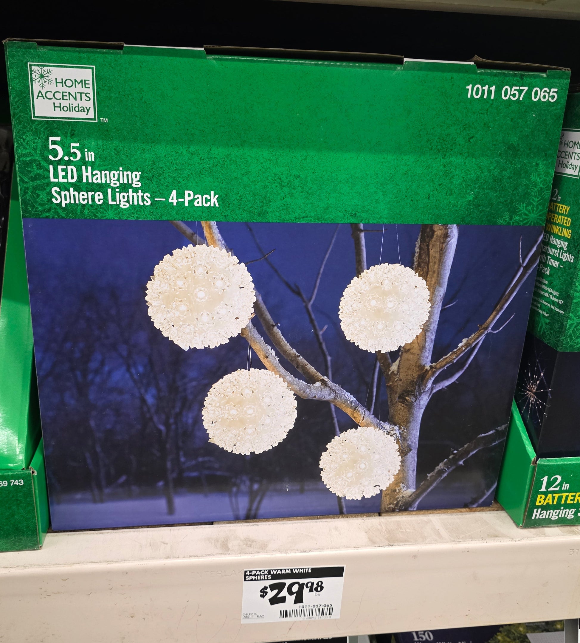 5.5 in. LED Hanging Sphere Lights (4-Pack)