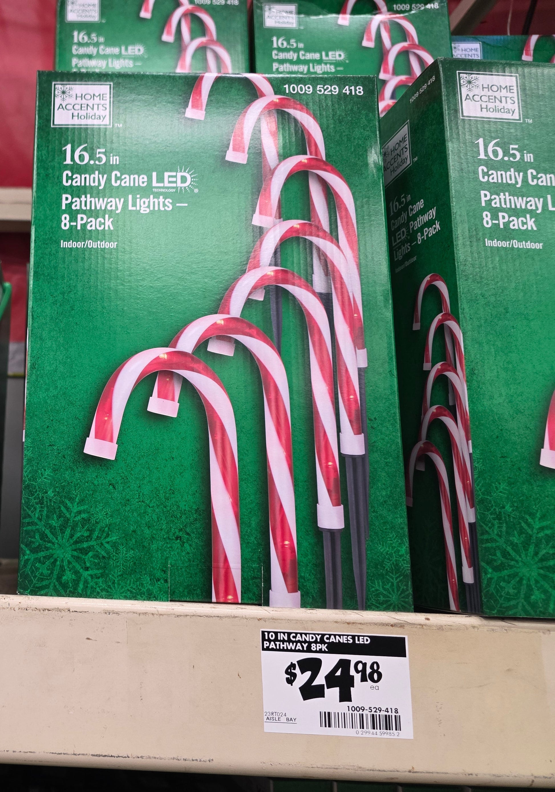 16.5 in. Candy Cane LED Pathway Lights (8-Pack)