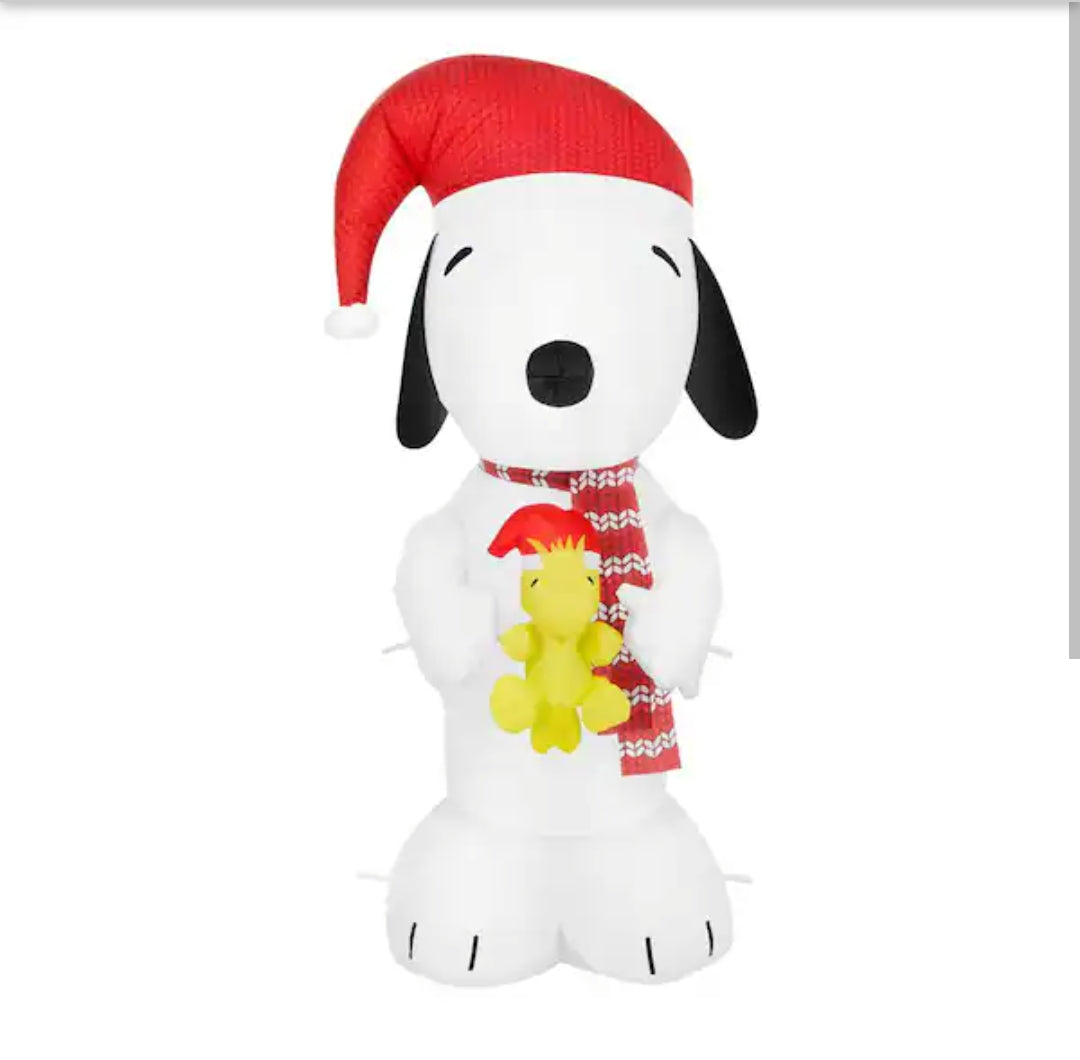 3.5 ft. H x 1.41 ft. W LED Airblown Holiday Lights Snoopy with Woodstock Christmas Inflatable