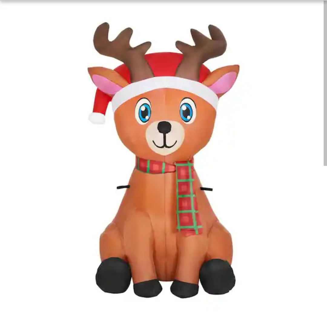 3.5 ft. H x 1.8 ft. W LED Airblown Holiday Lights Reindeer Christmas Inflatable