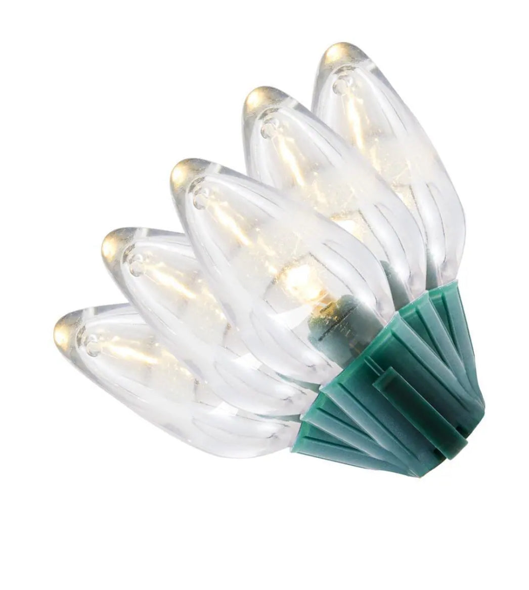 25 Warm White Steady Lit Super Bright C9 LED String Lights