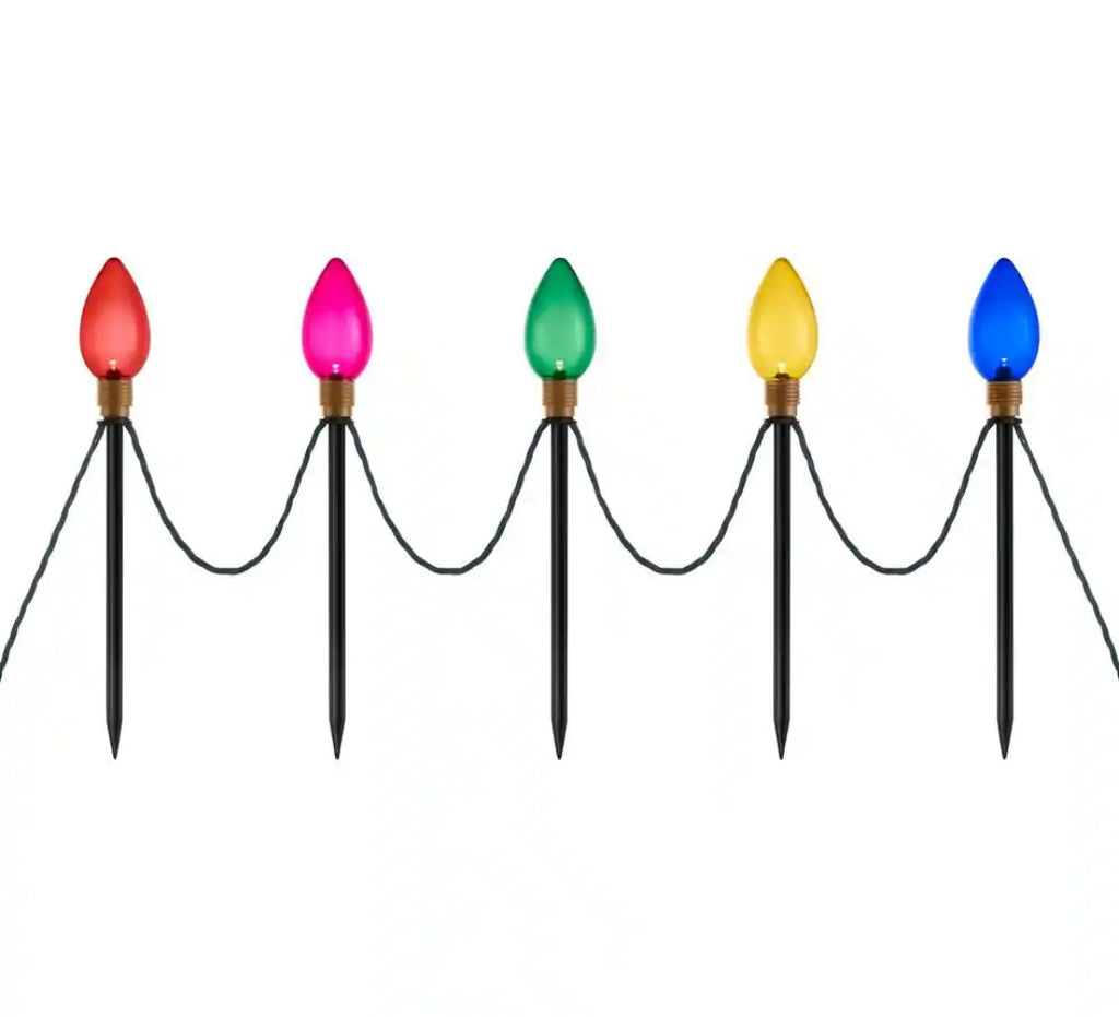 12 in. Multi-Colored Giant C9 LED Pathway Lights (10-Pack)