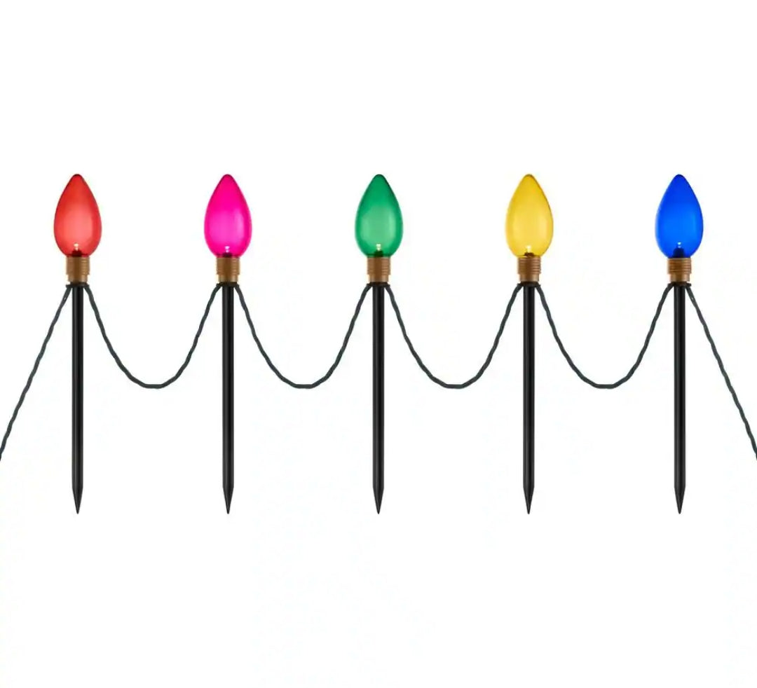12 in. Multi-Colored Giant C9 LED Pathway Lights (10-Pack)
