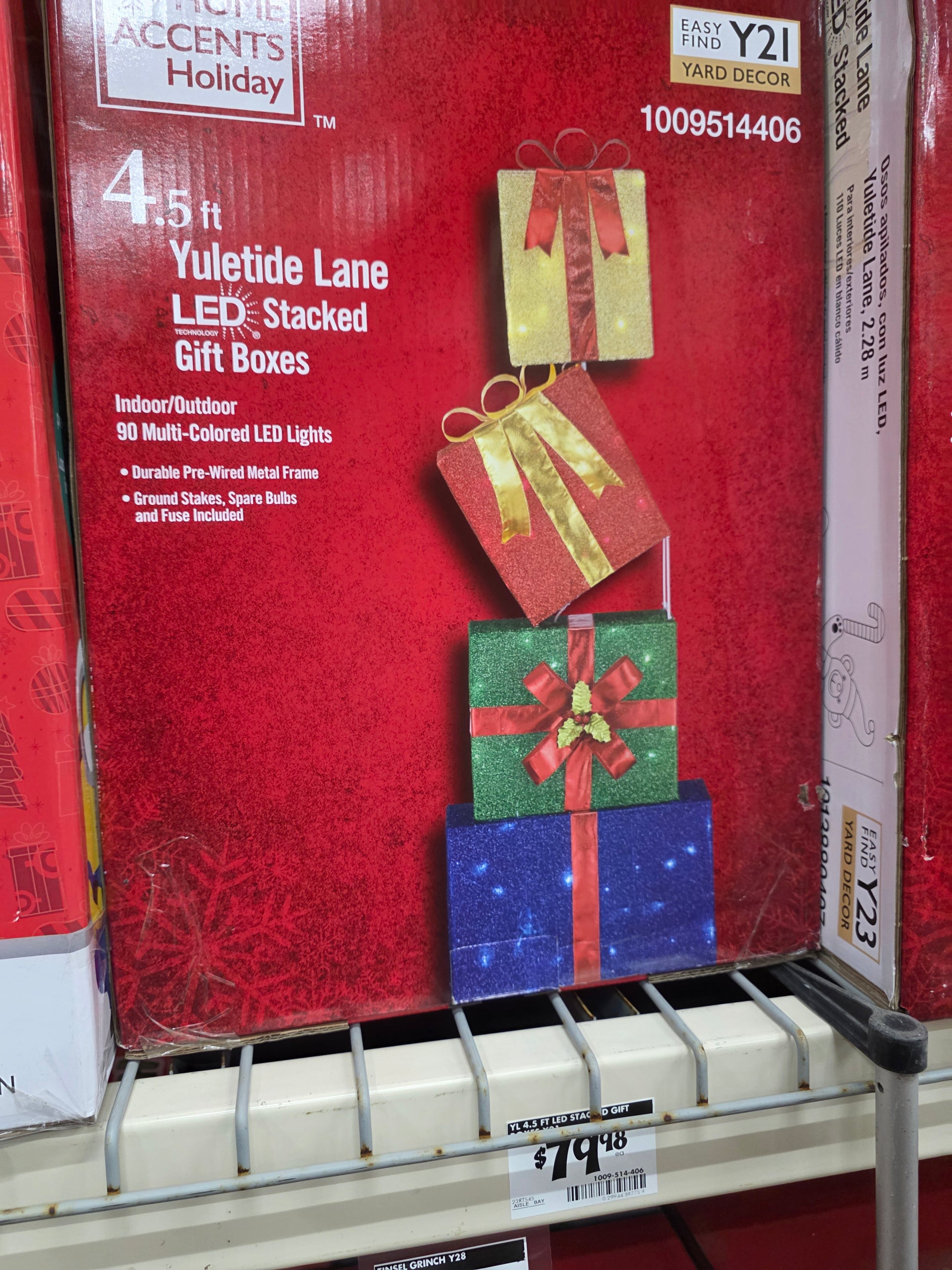 4.5 ft. Yuletide Lane LED Stacked Gift Boxes Holiday Yard Decoration