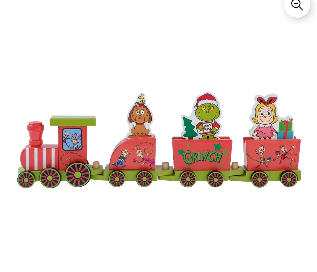 Grinch Wooden Train Set with Four Train