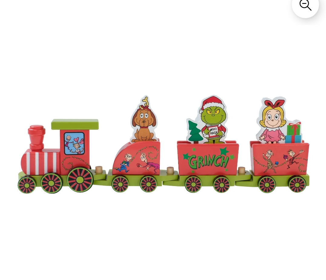 Grinch Wooden Train Set with Four Train