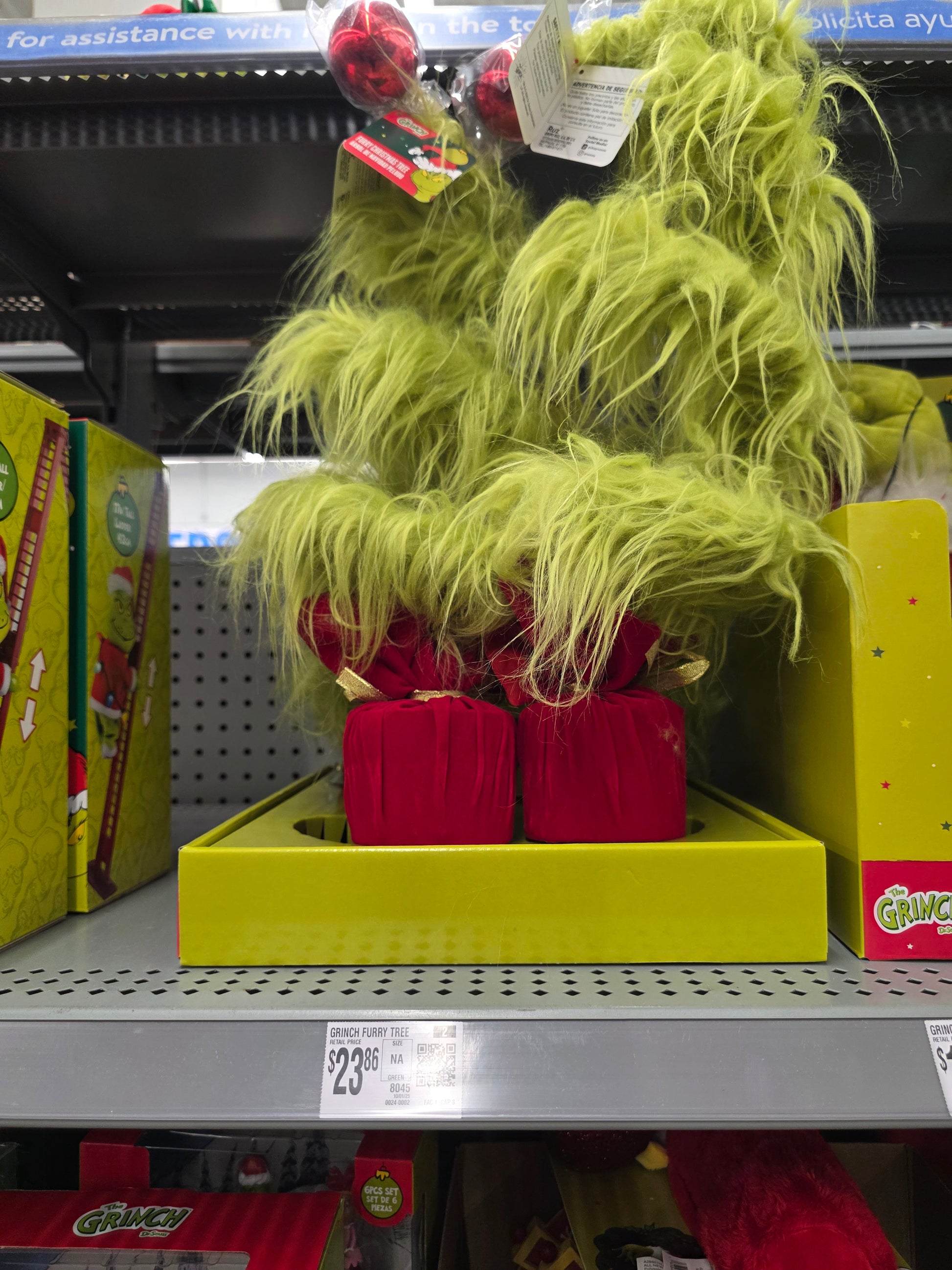 Dr. Seuss' How The Grinch Stole Christmas 13 inch, Green, Furry Tree