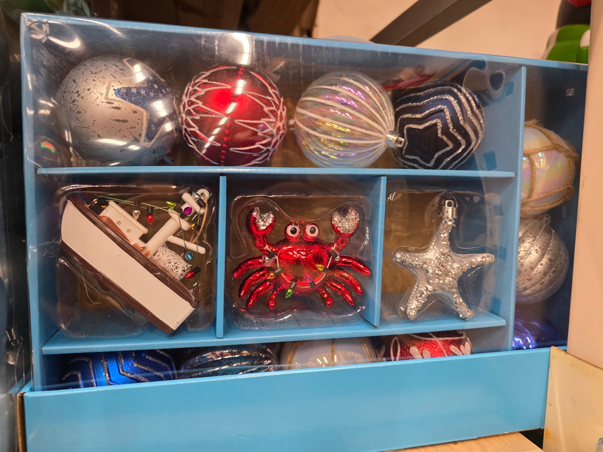 14-Piece Coastal Shatter-Resistant Ornaments