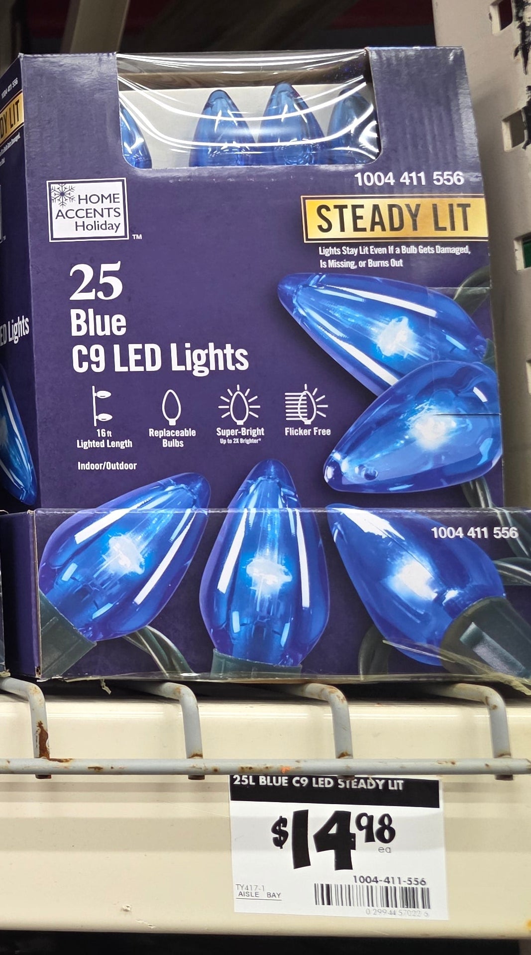 25 Steady Lit Super Bright C9 LED String Lights