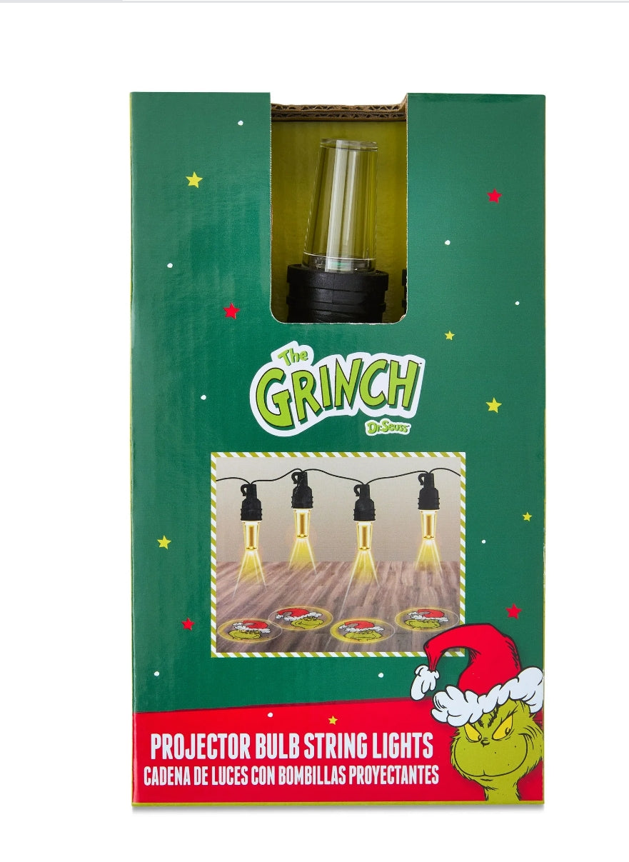 Dr. Seuss The Grinch 7 ft LED Holiday String Lights with 20 Micro Bulbs and Grinch Faces