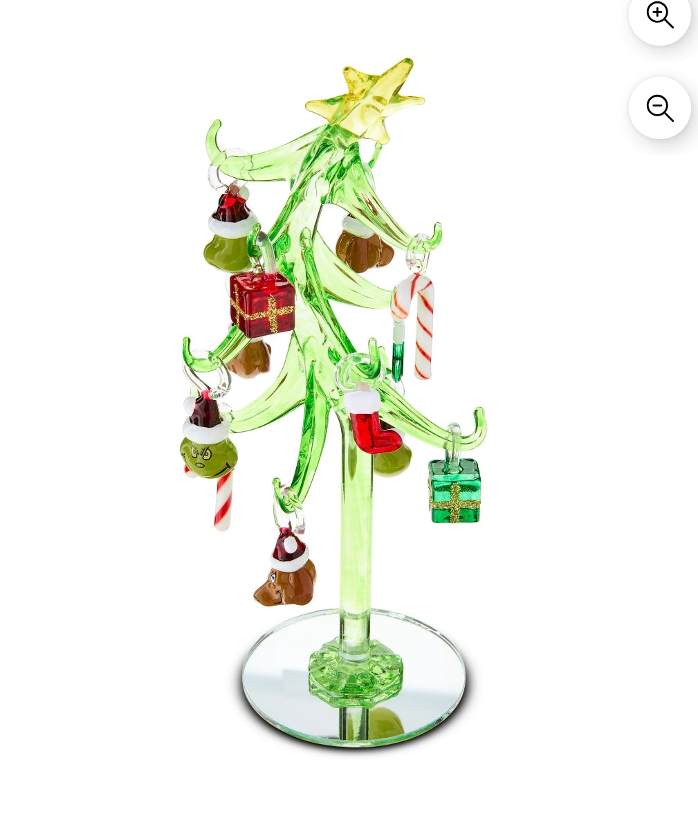 Dr. Seuss's How the Grinch Stole Christmas Glass Table Top Tree, 13 Pieces