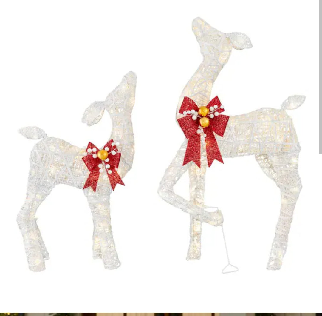 2-Piece Polar Wishes LED Deer Holiday Yard Decoration