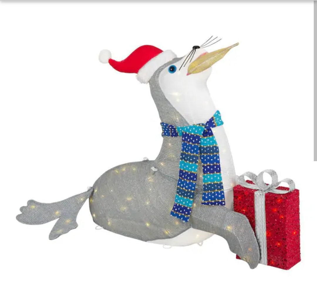 3.5 ft. Coastal LED Sea Lion Holiday Yard Decoration