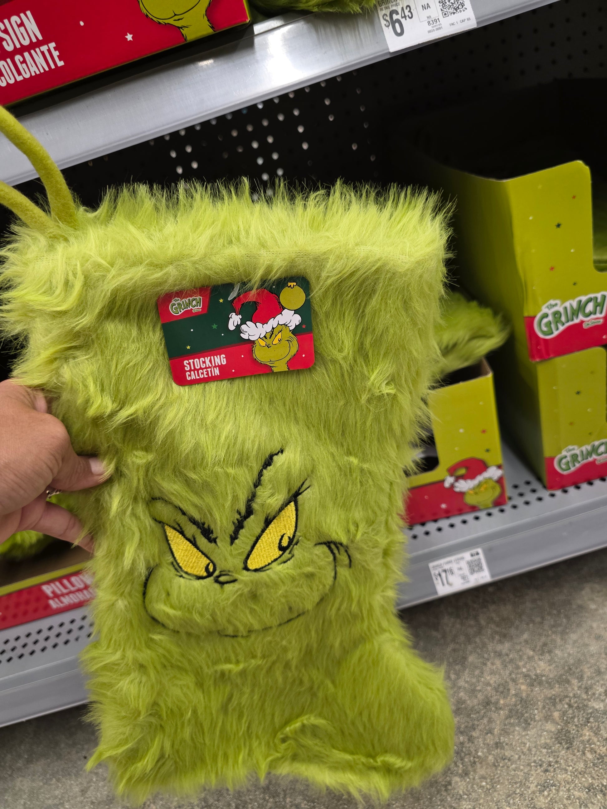 Dr. Seuss' How The Grinch Stole Christmas Furry Green Grinch
Face 20 inch Stocking b