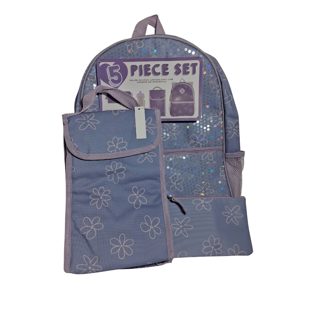 Flower Backpack 5pc Set