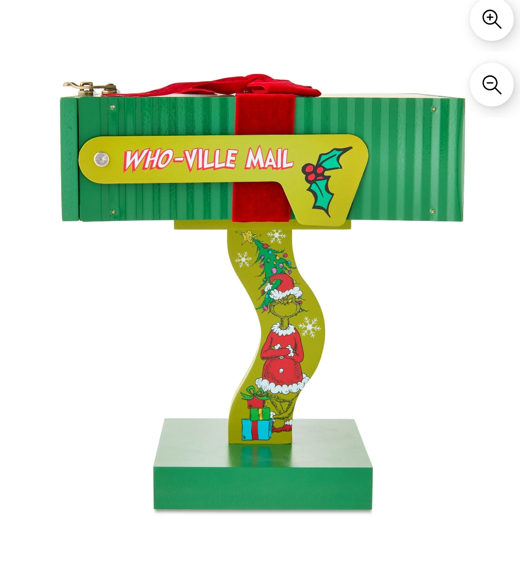 The Grinch Whoville Novelty Mailbox, Green, 9.2" Tall,