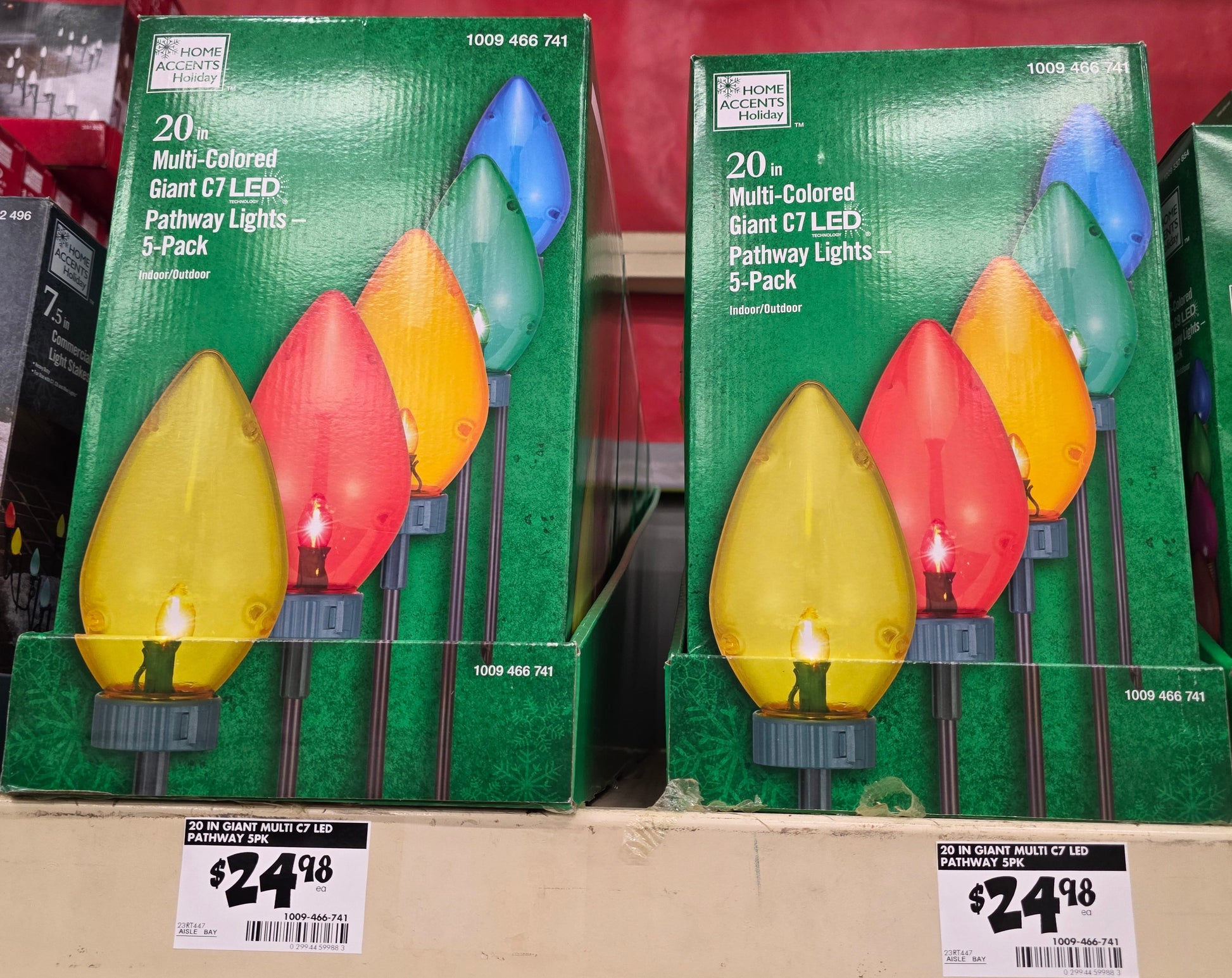 20 in. Multi-Colored Giant C7 LED Pathway Lights (5-Pack)