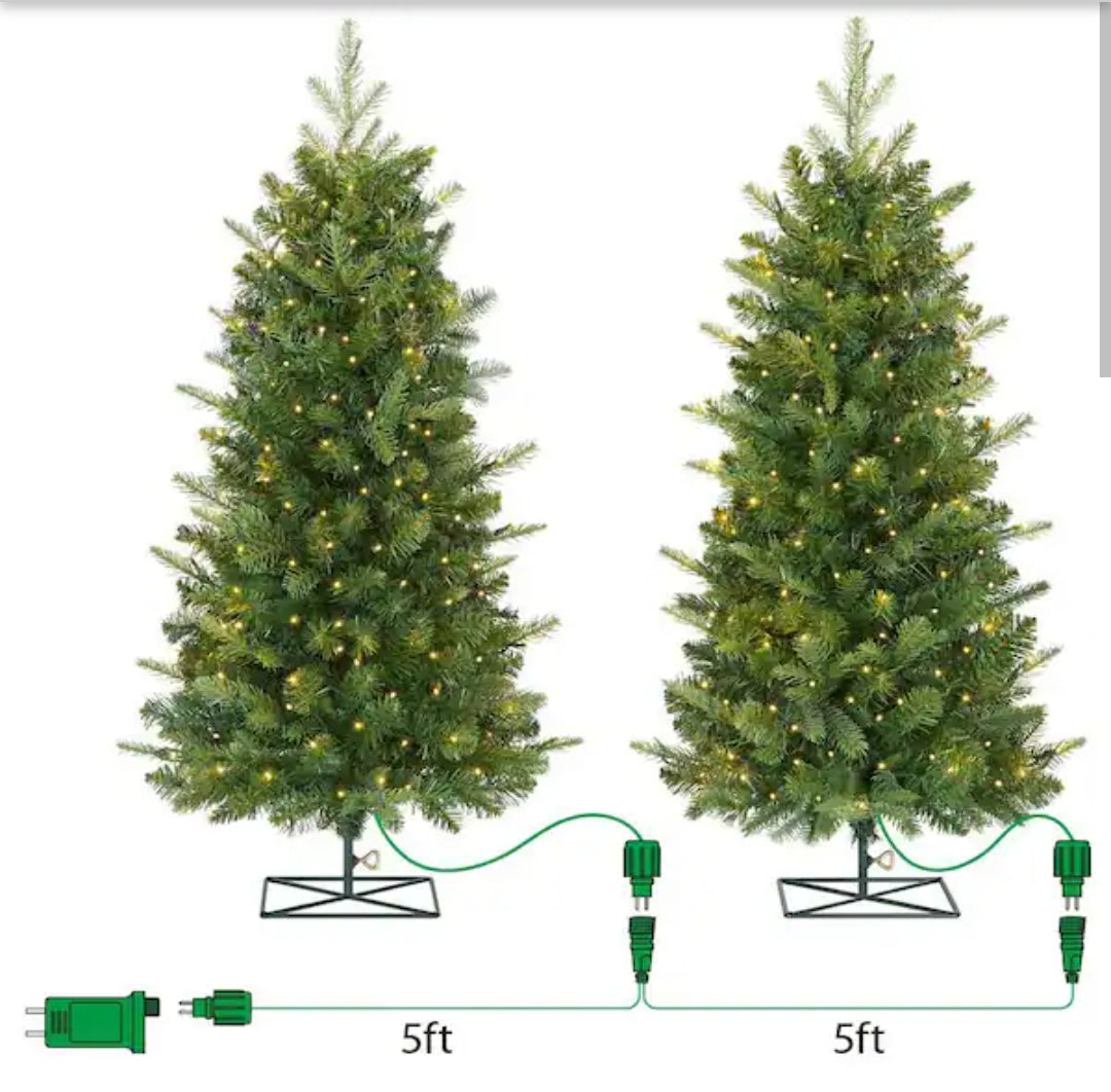 2 pk) 3 ft. Grand Duchess Twinkling Balsam Fir LED Pre-Lit Artificial Trees