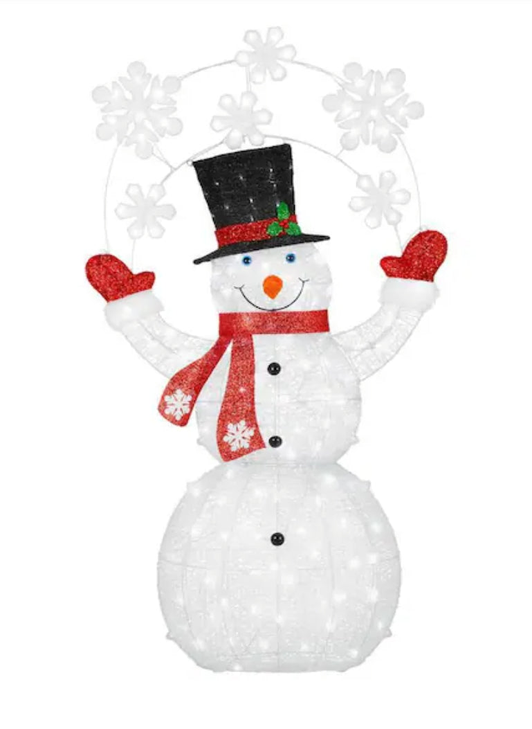 6 ft. Icicle Shimmer LED Juggling Snowman Holiday Yard Decoration