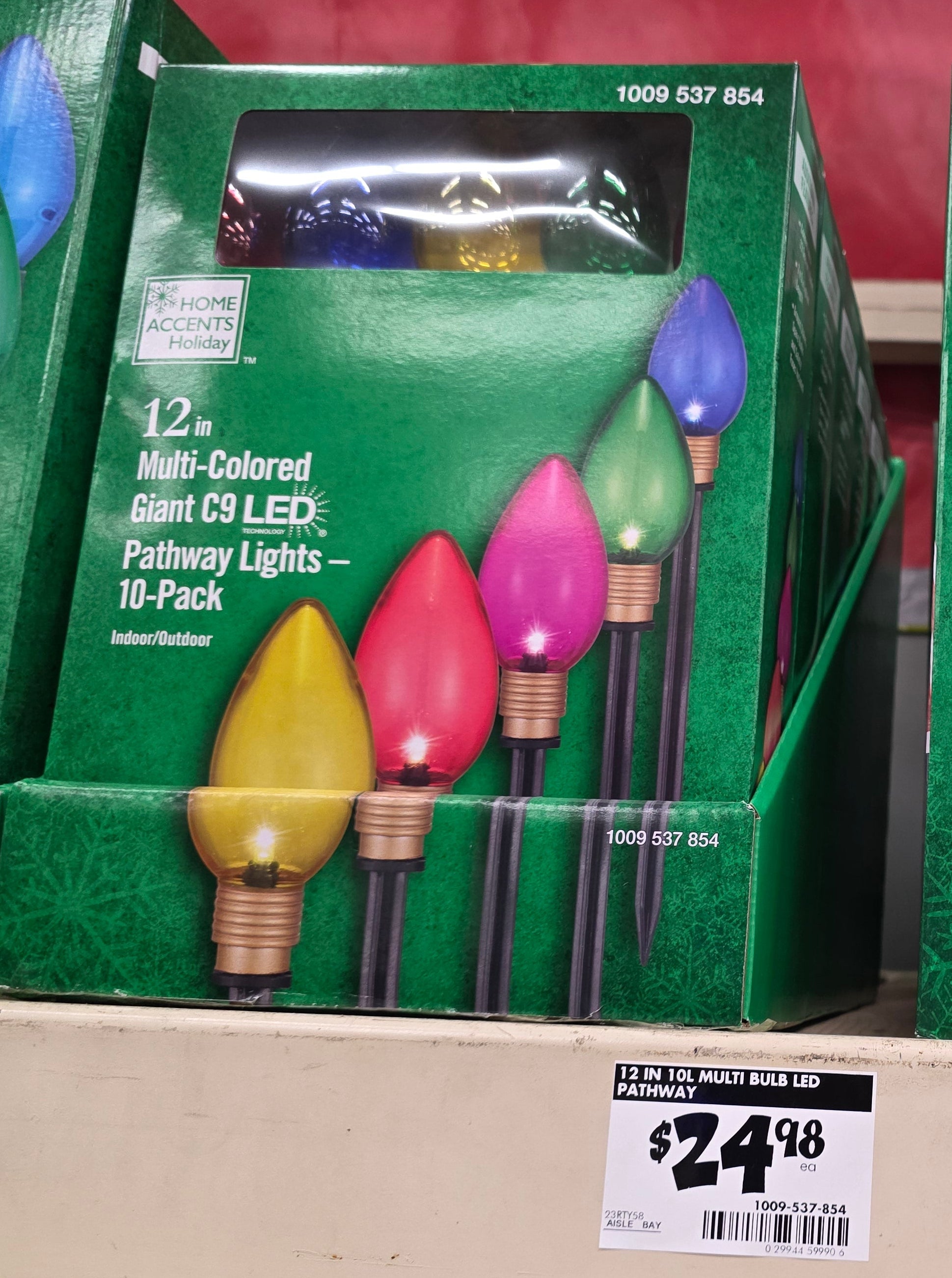 12 in. Multi-Colored Giant C9 LED Pathway Lights (10-Pack)