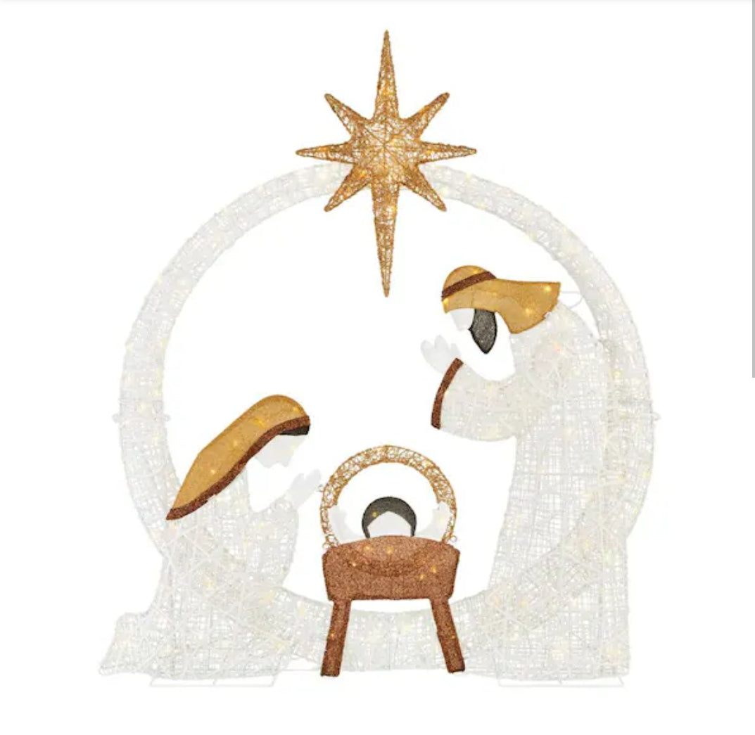 5.5 ft. Polar Wishes LED Nativity Scene Holiday Yard Decoration