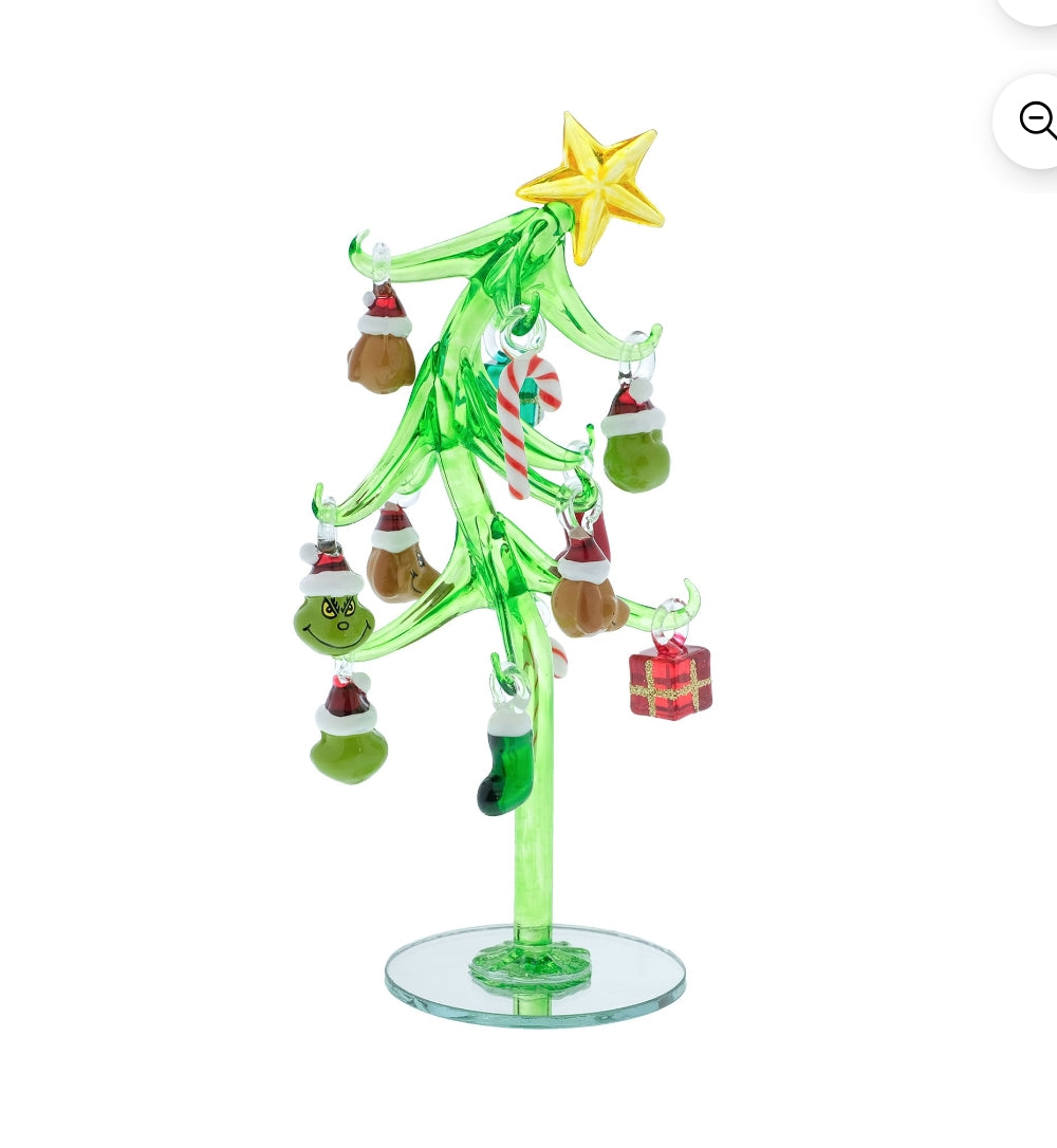 Dr. Seuss's How the Grinch Stole Christmas Glass Table Top Tree, 13 Pieces