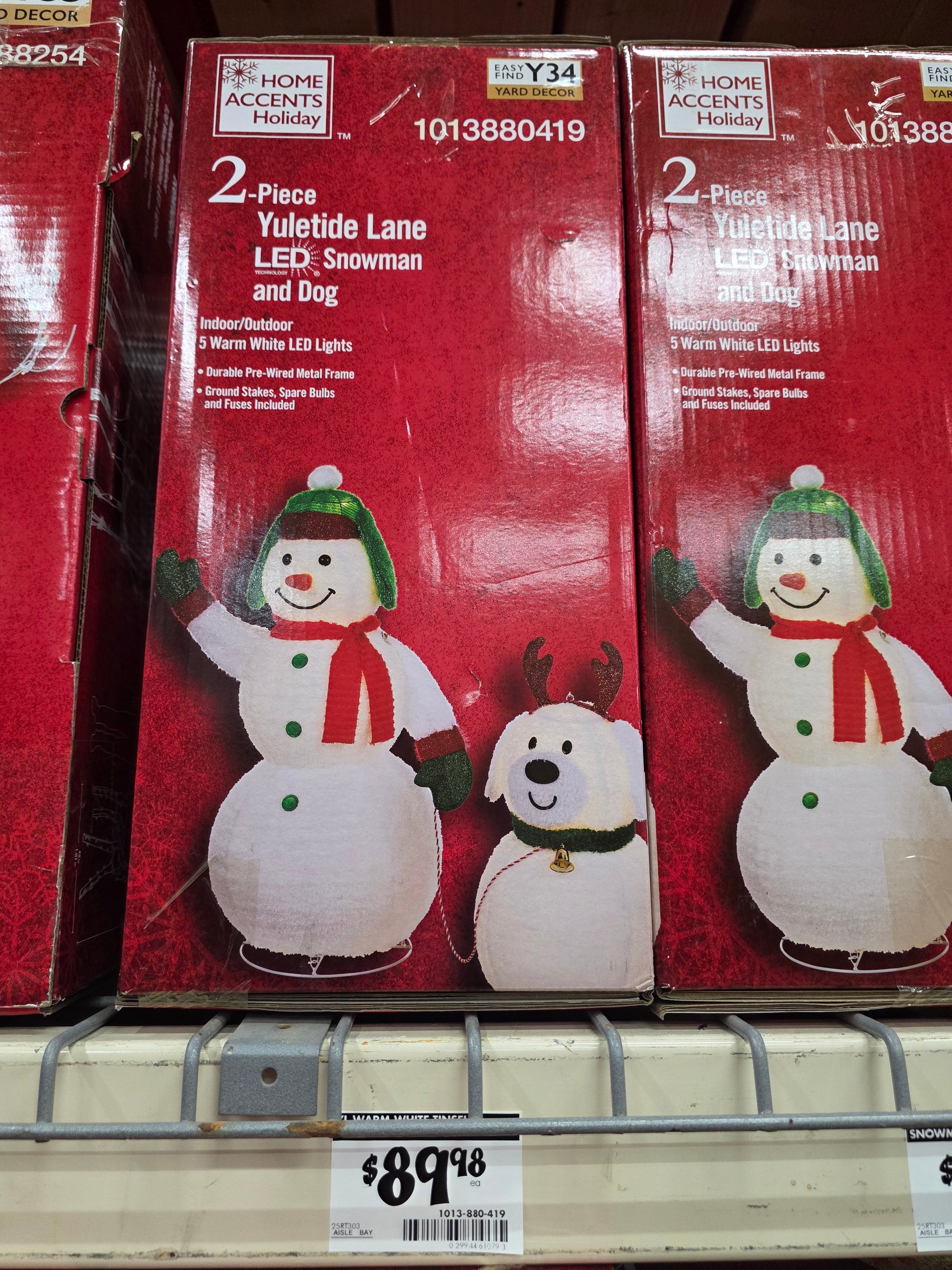 2-Piece Yuletide Lane LED Snowman and Dog Holiday
