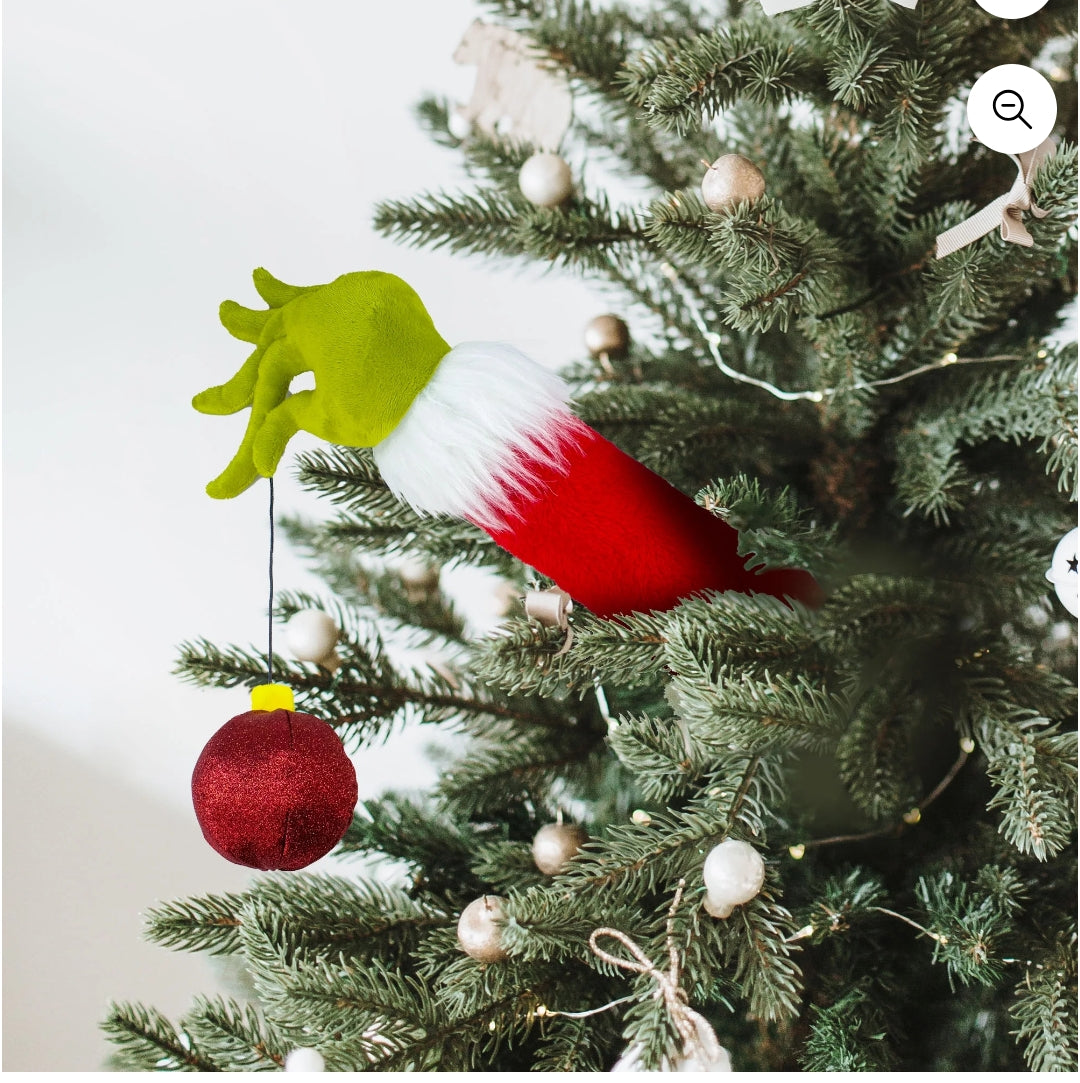 Dr. Seuss The Grinch Hand Holding Ornament Christmas Tree Decoration