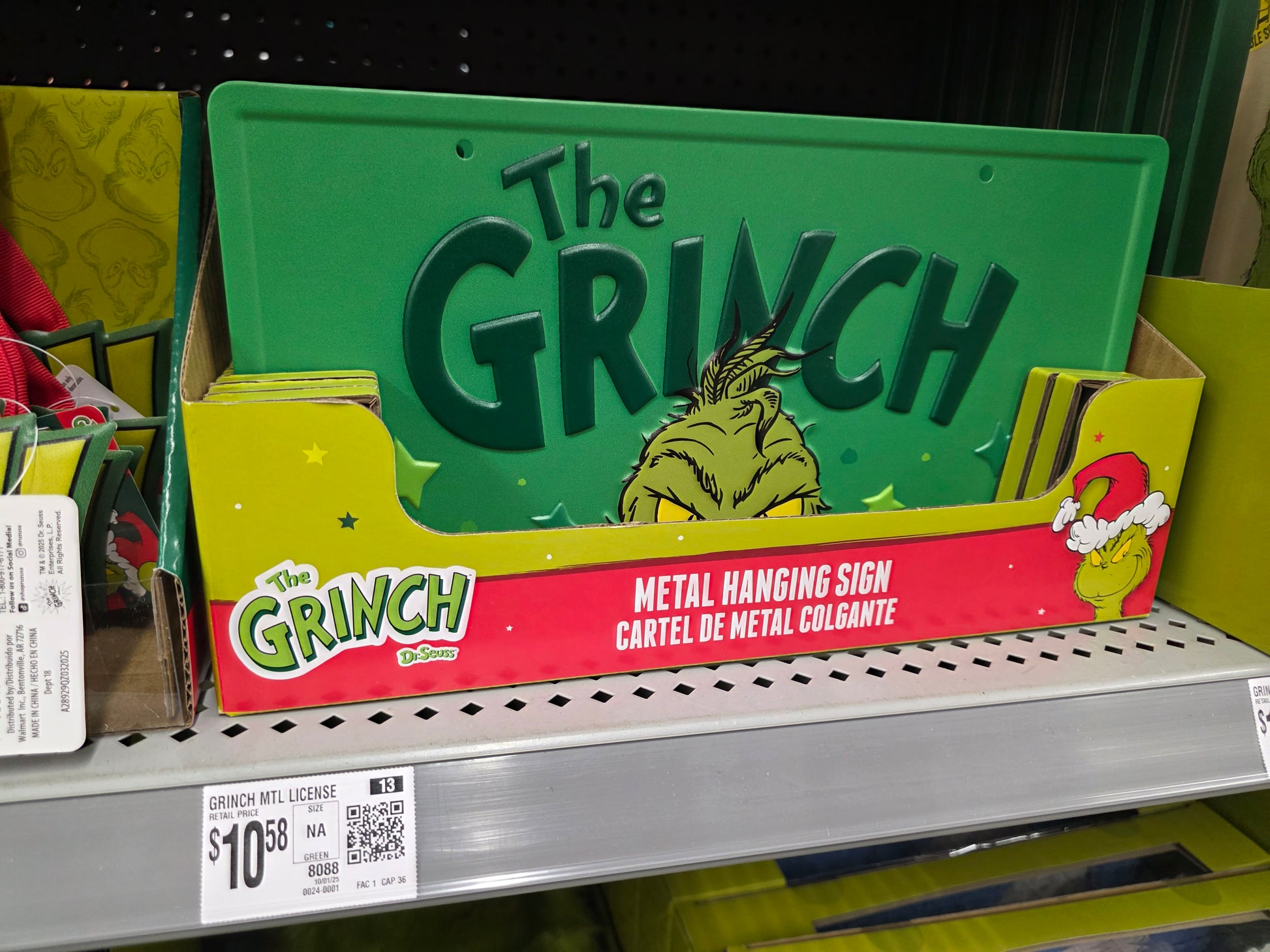 How The Grinch Stole Christmas 12 Inch 'Grinch' Metal Sign, Green,