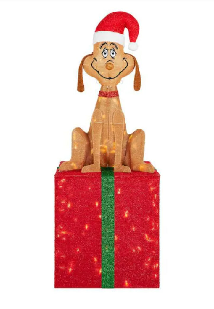 47 in. 3D Holiday Lighted Tinsel Christmas Sculpture Max