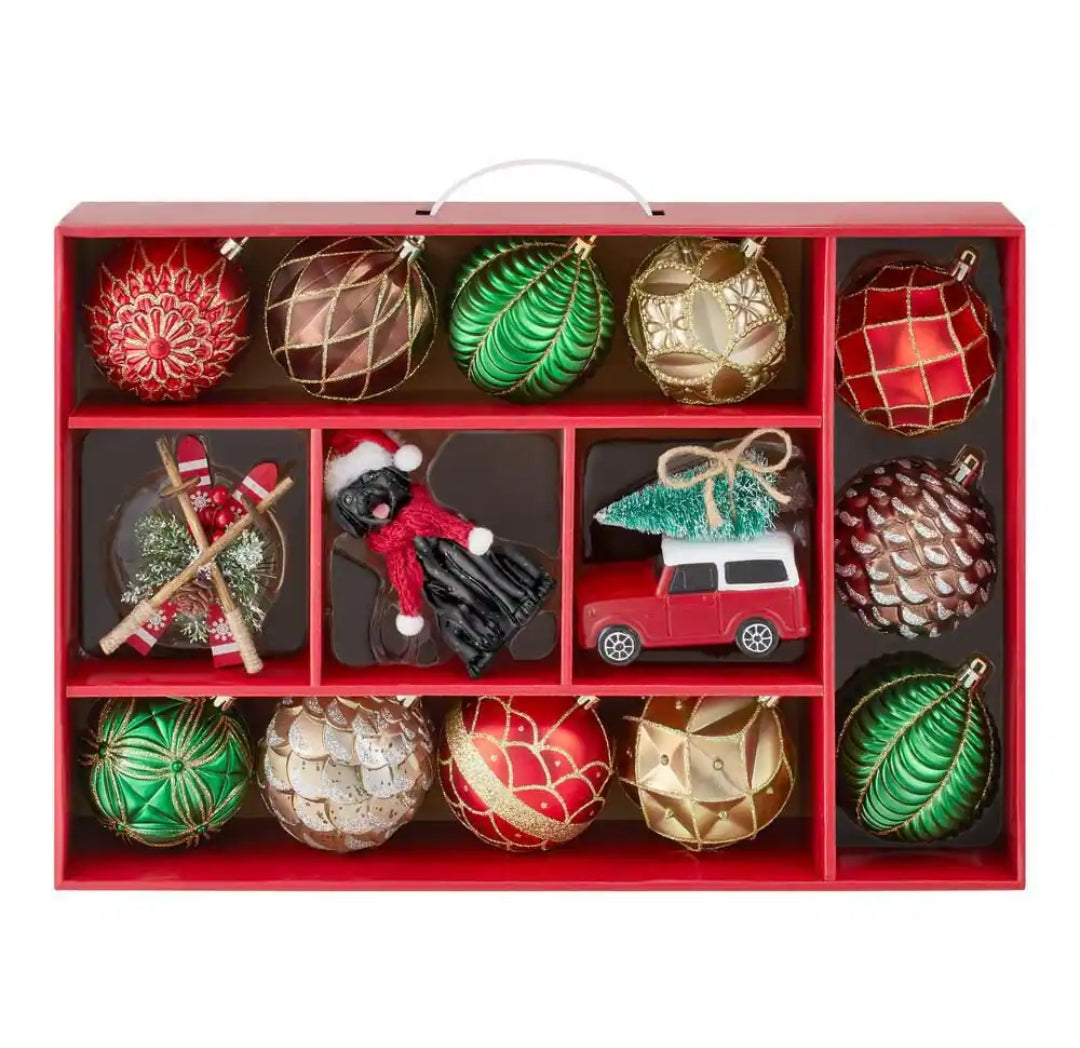 14-Piece Cabin Flurry Shatter-Resistant Ornaments
